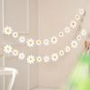 1Set Daisy Banner Birthday Party Burlap White Flower Garland Confetti Daisy Flag Baby Shower Wedding Party Bunting Decoration