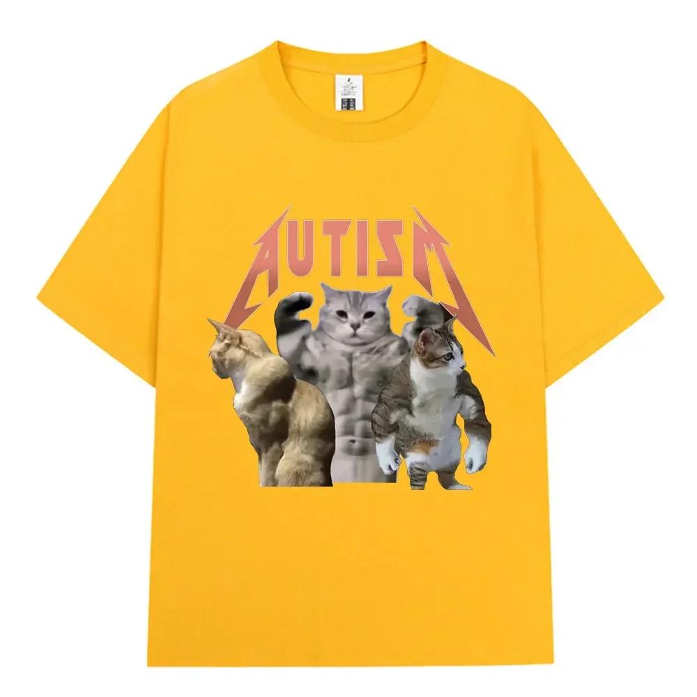 Футболка Buff Cats Autism Memory для фитнеса, спортзала, моды, хип-хопа, с коротким рукавом, женская летняя удобная футболка
