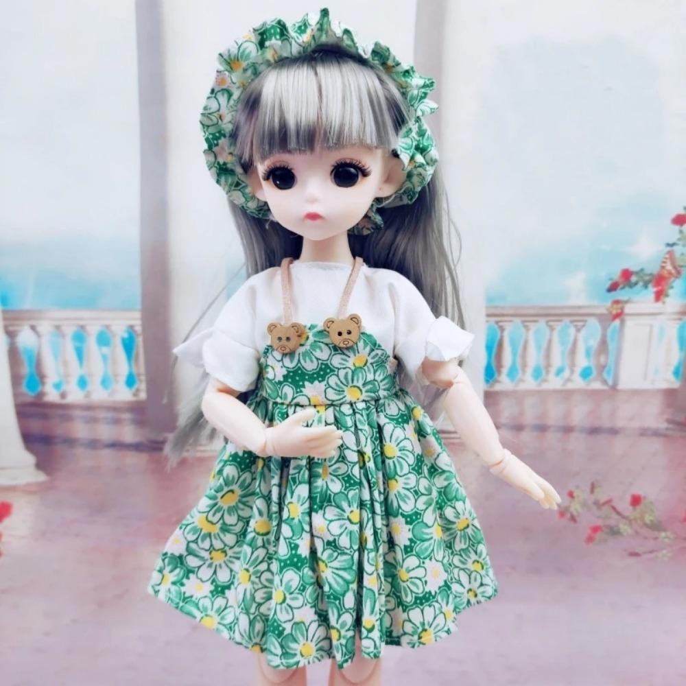 Одежда для куклы BJD 1/6 Милое платье Юбка Головной убор 30 см Кукла-принцесса Повседневный костюм Наряд Аксессуары для куклы Игрушка для DIY для девочки Подарки