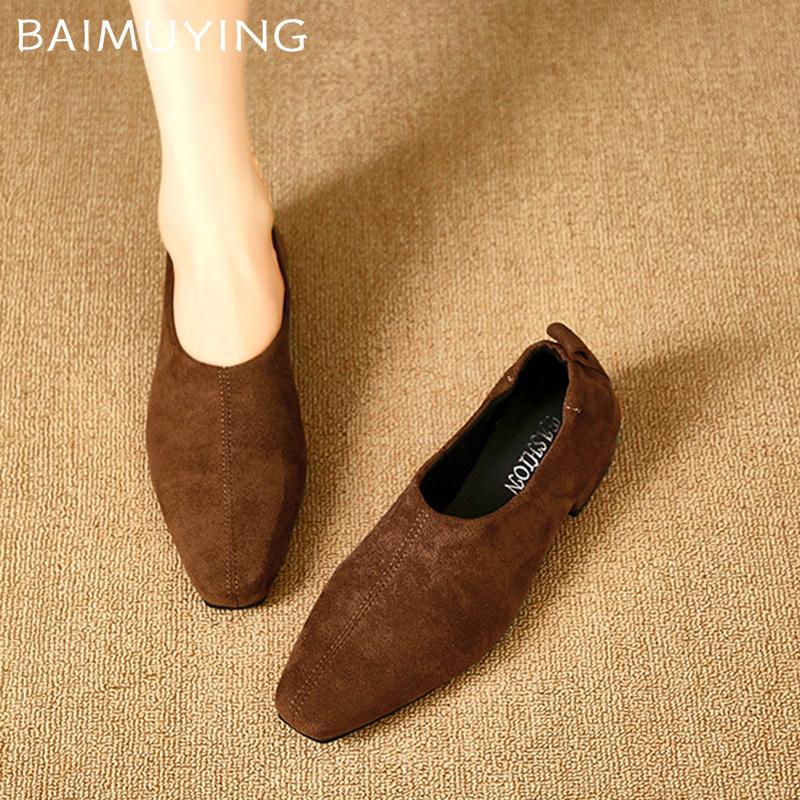 Туфли женские на толстой подошве из замши на среднем каблуке, модная элегантная обувь, новый бренд 2025 года, дизайнерские туфли-лодочки, зимняя классика, Mujer Zapatos