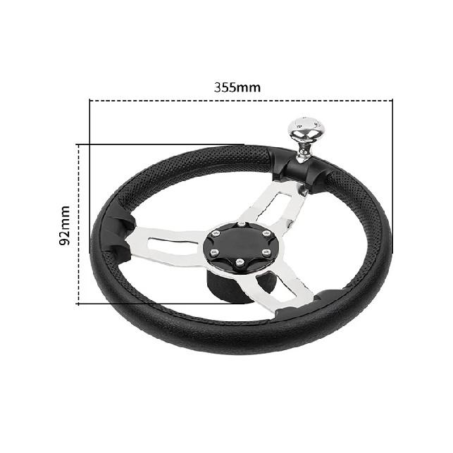 Marine High Quality Anti-Slip PU Foam 13.5" Steering Wheel with Knob 3 spoke Stainless Steel Boat Accessories Marine Hardware