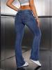 Womejeans Женские Европейские Простые Синие Расклешенные Джинсы - Эластичные, Стильные и Стройнящие Универсальные Брюки