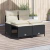 VidaXL Garden Lounge Set 4 Pcs with Cushions Black Wicker, Outdoor Sofa Set, Garden Lounge Set, Set 368371