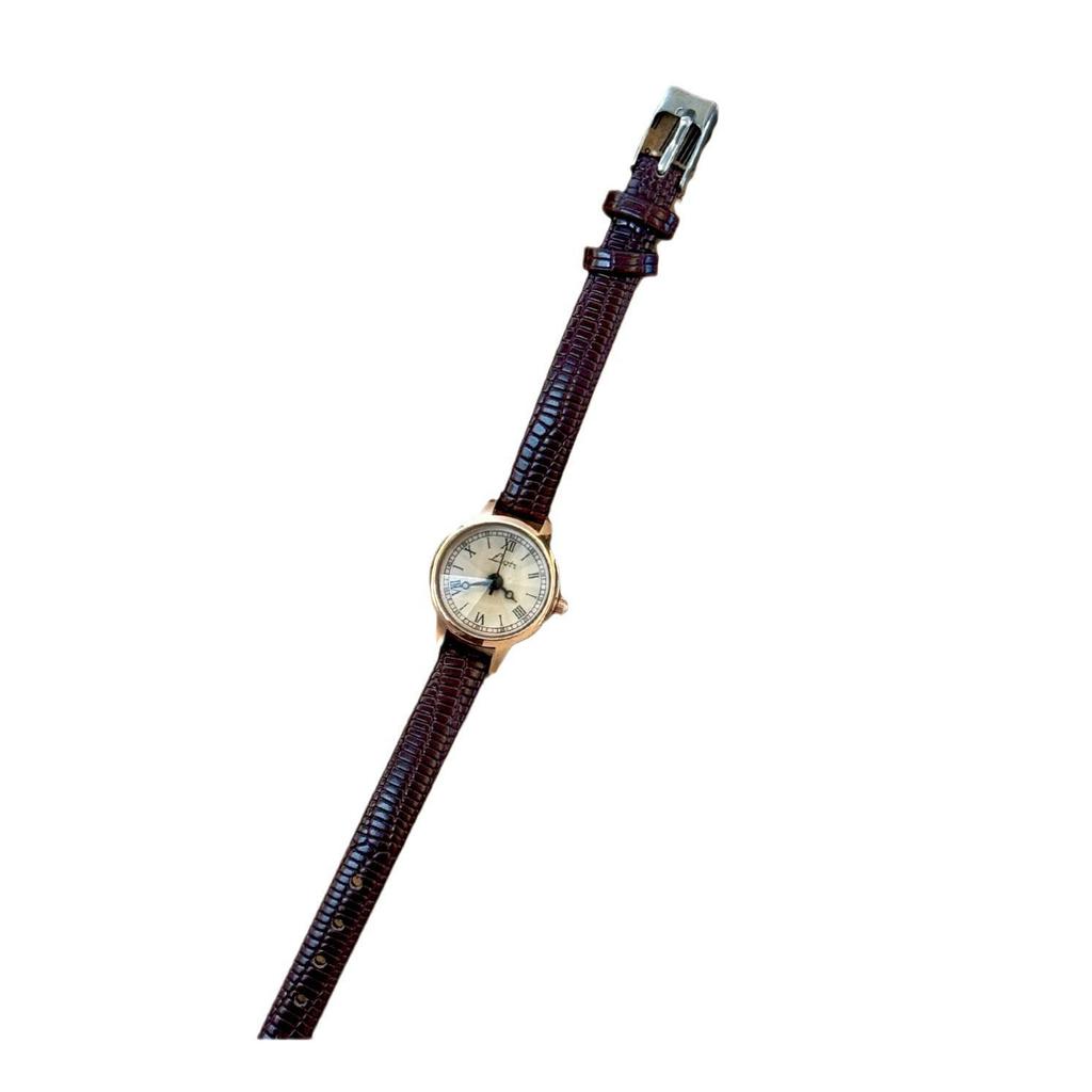 LSVTR Ретро Женские Часы с Маленьким Циферблатом, Кожаным Ремешком, Водонепроницаемые Кварцевые