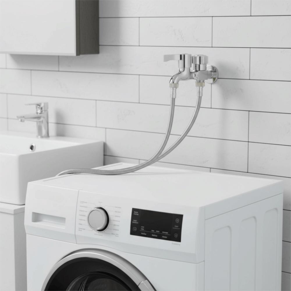 Copper Core Washing Machine Faucet Single-coupled Thickened Water Splitter Faucet Stainless Steel Triple Outlet Adapter Bathroom