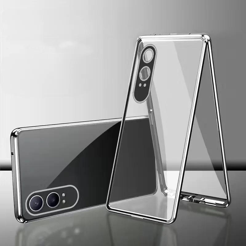 Металлическая рама 360 Полная защита Чехол Для Oneplus Nord CE 4 Lite OPPO K12X Магнитное притяжение Двустороннее закаленное стекло Чехол