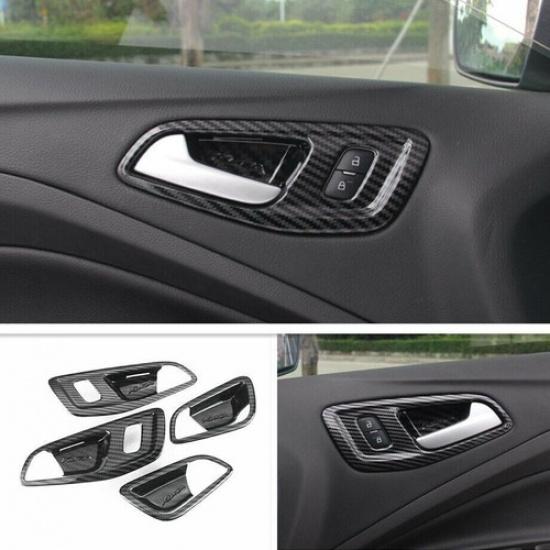 Для Ford Escape Kuga 2013- Накладки на чашки ручек дверей из углеволокна 4 шт.