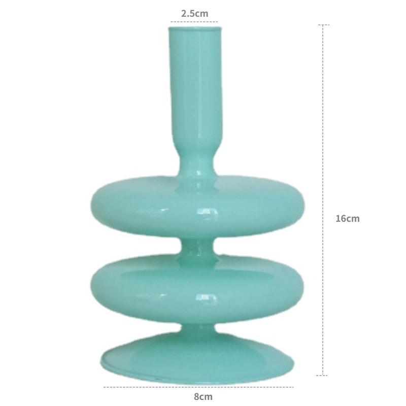 Floriddle Taper Candle Holders Glass Candlesticks for Home Wedding Table Decoration Glass Vase Table Bookshelf Candles Stand