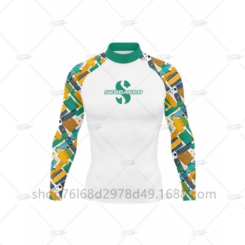 UV Protection Rash Guard Snorkeling Diving Surfing Long Sleeve High Neck Quick Dry Swimwear Top