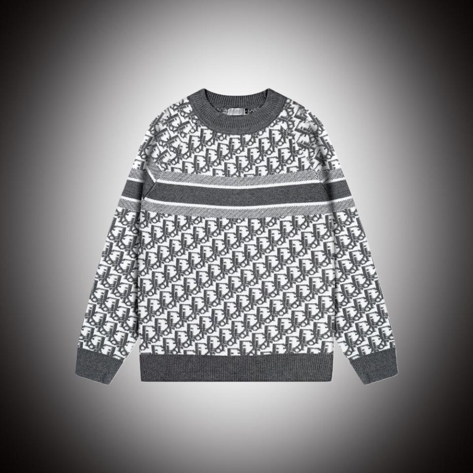 Унисекс джемпер D Brand из жаккардовой шерсти - С круглым вырезом, свободного кроя для осени/зимы