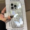 Корейский сверкающий синий прозрачный мягкий чехол с бабочкой для iPhone 15 14 Pro Max 13 12 Pro 11 x XR Xs, милый прозрачный чехол ярких цветов