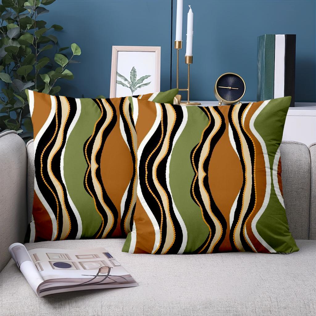 1 Pieces Bohemian Wavy Stripe Decorative Throw Pillow Covers Pattern Cushion Cover Suitable For Sofa Bedroom Car Pillow Cover