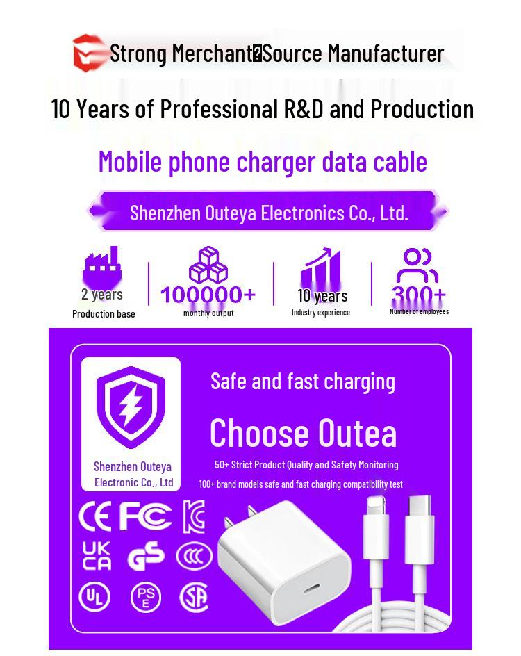 Быстрое зарядное устройство PD40W с двумя портами USB-C для устройств Apple - Стандарт США/ЕС, двойной порт