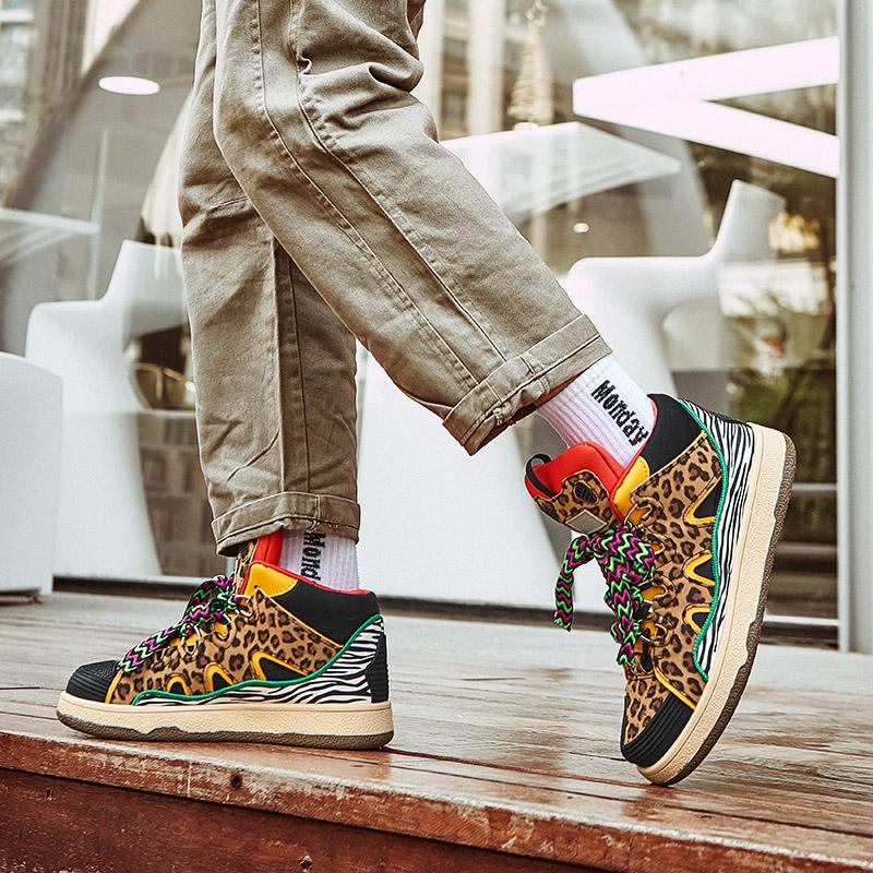 Autumn Men Women Casual Sneakers Luxury Tiger Pattern Boots Platform Basketball Shoes Couple Loafers Tennis Sport Running Shoes