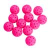 12 шт 74 мм 40 отверстий Pickleballs PE Пластиковые высокоэластичные Pickleball Outdoor Hole Balls Розовый
