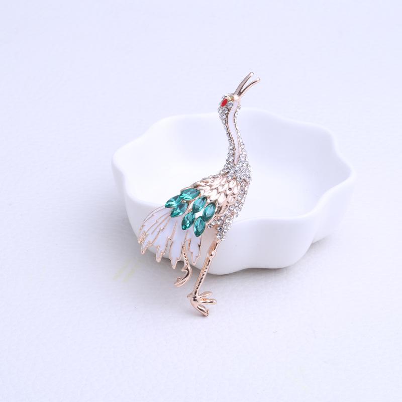 Высококачественная изысканная брошь из сплава журавля для дам, популярная простая брошь для дикого костюма