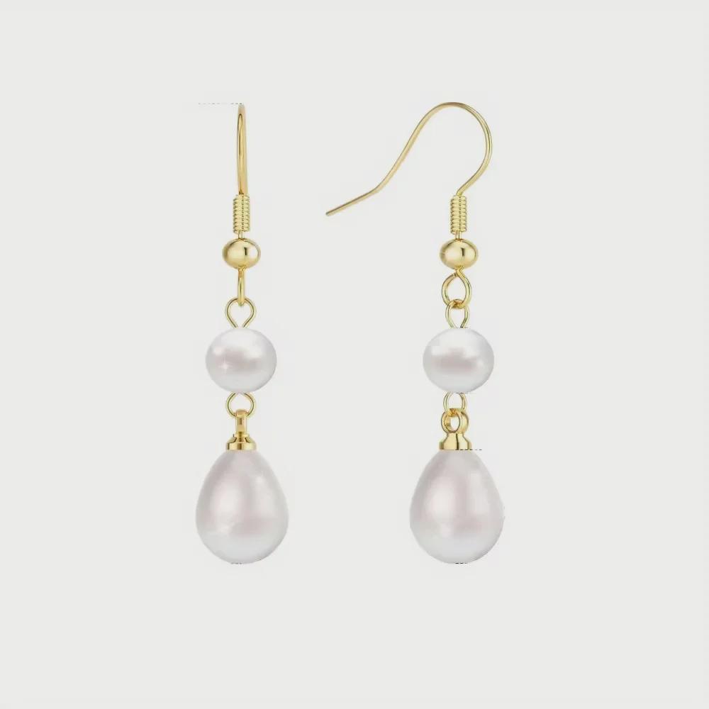 Высококачественные длинные серьги с кисточками из 18-каратного жемчуга: Просто и модно