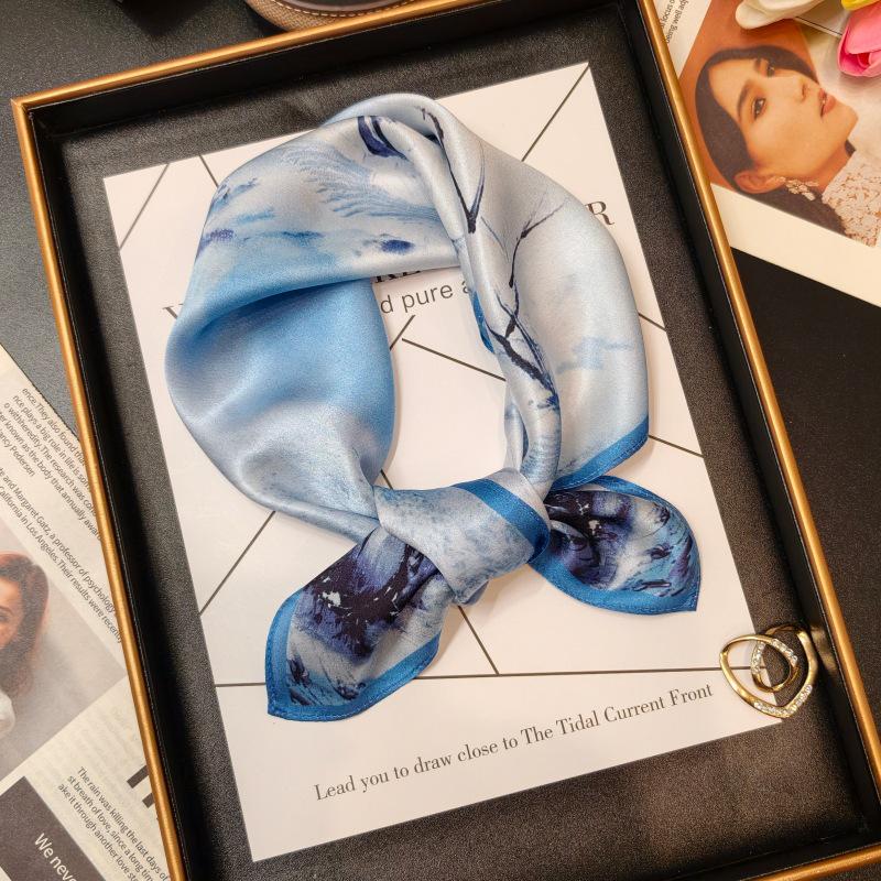 100% Mulberry Silk Small Square Scarf for Women - Versatile, Stylish Neckerchief for Spring & Autumn