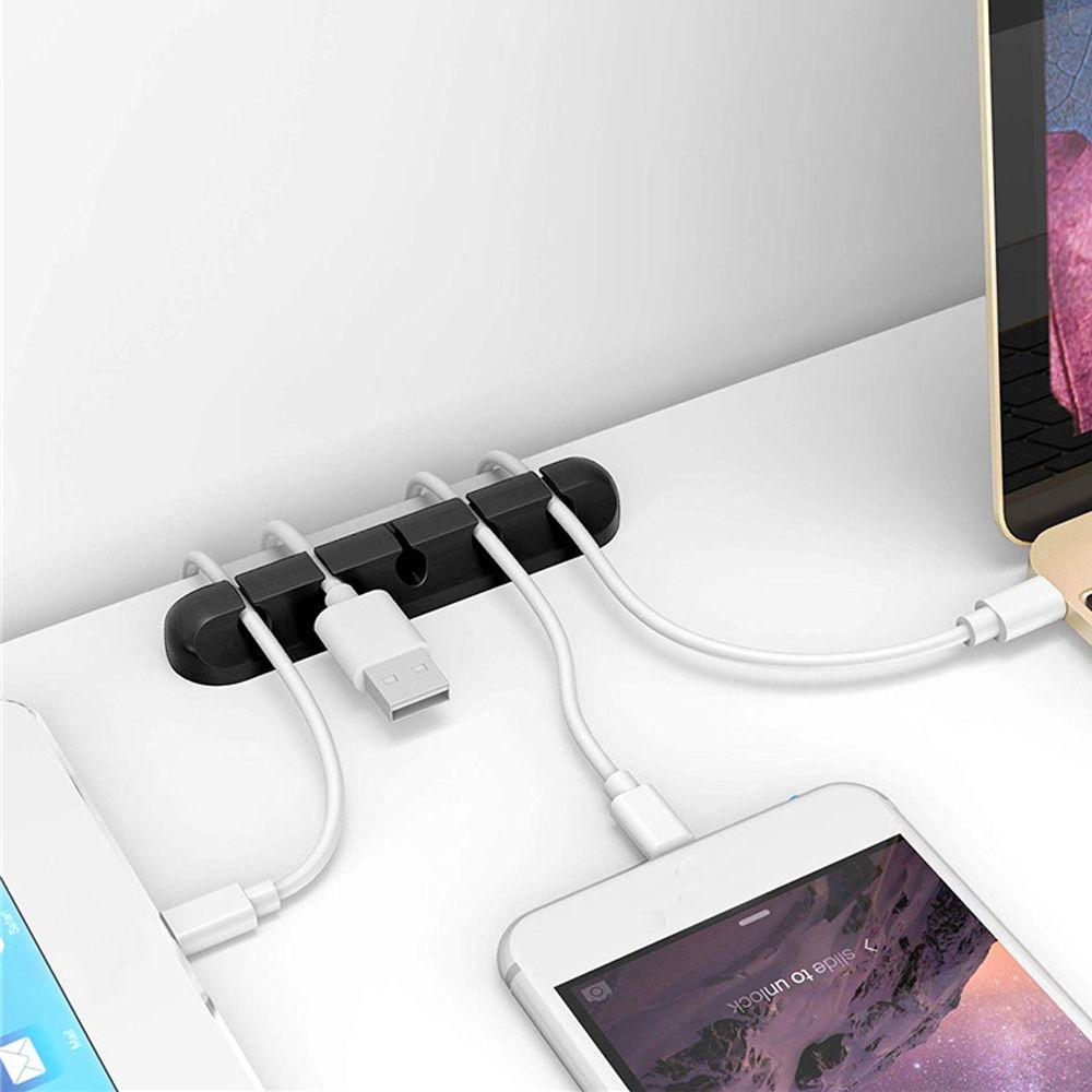 Self-adhesive USB Charger Headphone Wire Charger Organizer Cable Clip Cable Winder Storage Holder