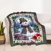 Winter Wonderland Snowman Flannel Blanket-Soft and Suitable for Sofas,Beds,Offices,Travel,All Seasons,Great Gift for Holidays and Birthdays.