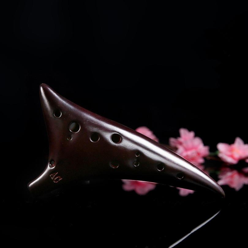 Керамическая окарина Alto ToneC с 12 отверстиями для детей/взрослых/начинающих с песенником, шейный шнур, сумка для переноски, 5 цветов