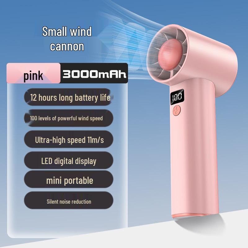 Portable High-Speed USB Rechargeable Handheld Turbine Fan - Strong Wind Mini Desktop Fan