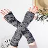 1 Pair Thumbhole Design Long Halloween Fingerless Gloves Casual Ripped Holes Decor Adult Cosplay Gloves Punk Style Arm Sleeves