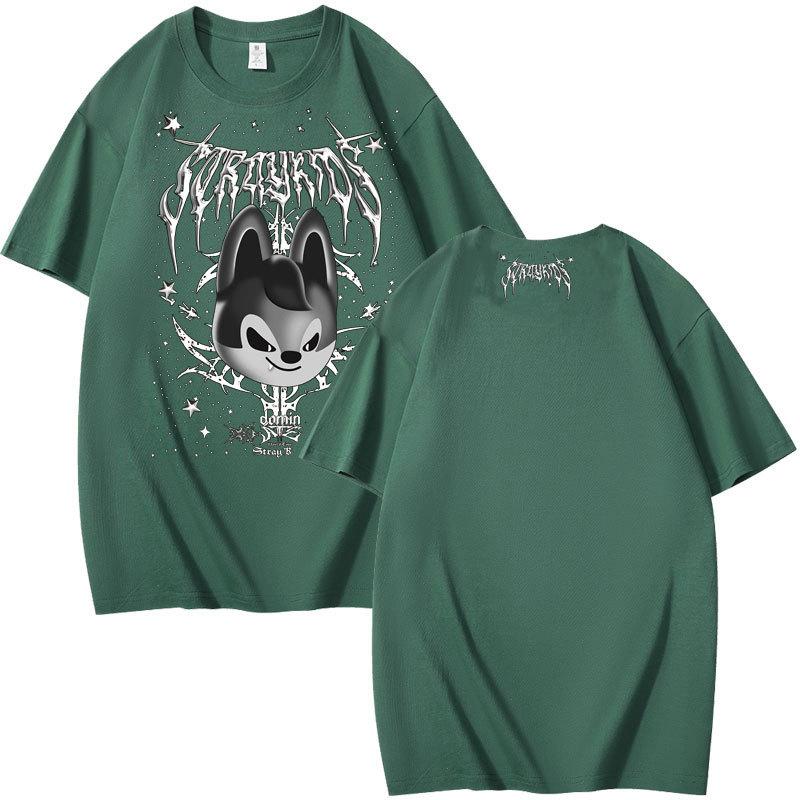 Stray Kids Evil SKZOO Graphic Tee Summer Cotton Loose Fit Short Sleeve T-Shirt
