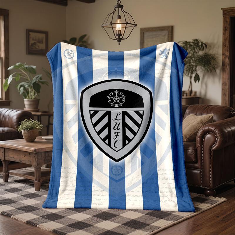 Флисовое одеяло в тематике Leeds United Уютное Мягкое Плюшевое Одеяло Для Спальни Дивана Путешествий
