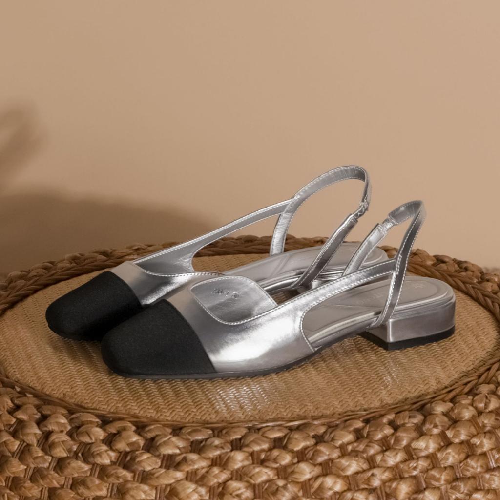 2025 Autumn New French Style Not Tired Feet Single Shoes Small Fragrant Style Color Matching Bag Head Sandals Women's Fashion Temperament Women's Sh