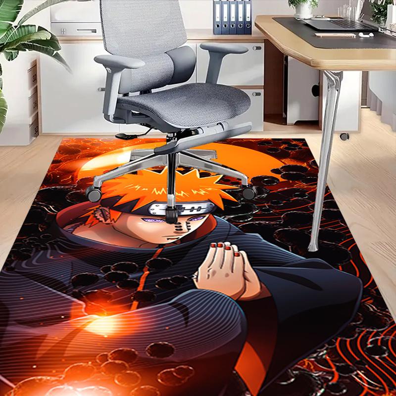 1pc Naruto Black Carpet for Playroom Bedroom Living Room Sofa Home Decor,kids Game Area Rug Non-slip Floor Mat Y826134