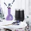 Stainless Steel Wine Cup with Leak-Proof Lid Hot Cold Drinks Portable Travel Cup Anti-Slip Design Insulated Thermal Mug