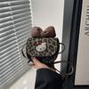 Леопардовый принт ретро универсальная мини-квадратная сумка с вышивкой Hello Kitty женская мода для выхода в свет иностранный стиль премиум сумка-мессенджер
