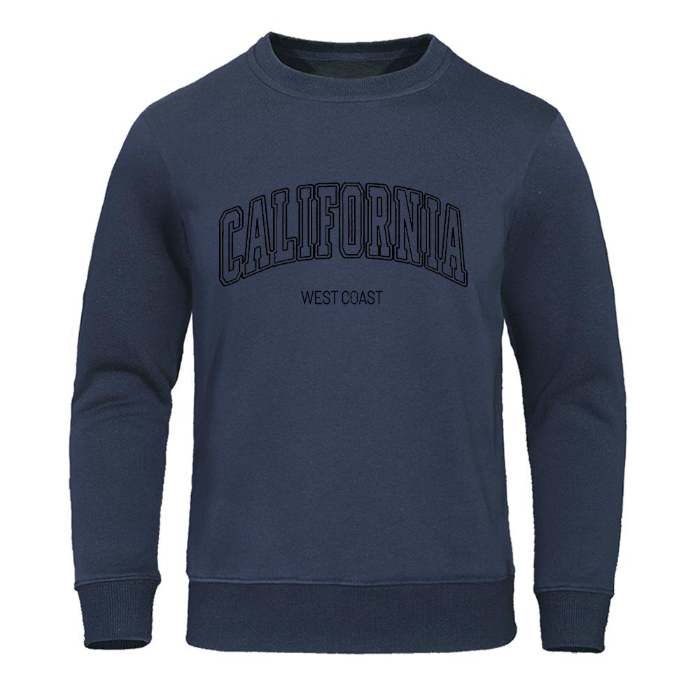 Мужская толстовка California West Coast Prints, осенняя флисовая теплая с капюшоном, повседневная осенняя женская спортивная одежда