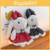 Lop Bow Ear Flower Dress Cartoon Ornament Plush Toy Car Keychain Backpack Girl