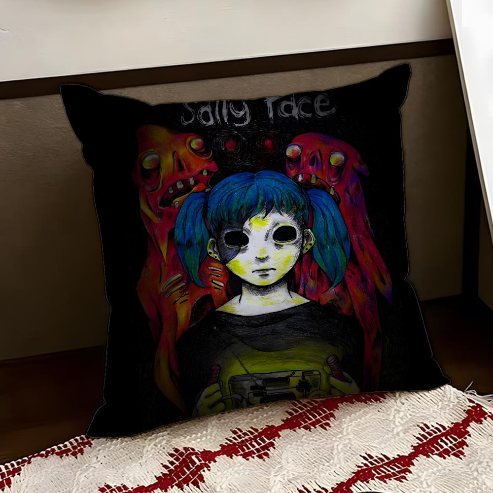 Подушка-подушка SSally FFace Cushion Cover Двусторонняя Мягкая Прочная Наволочка для Дома Автомобиля Многоцелевое Использование для Ежедневного Комфорта
