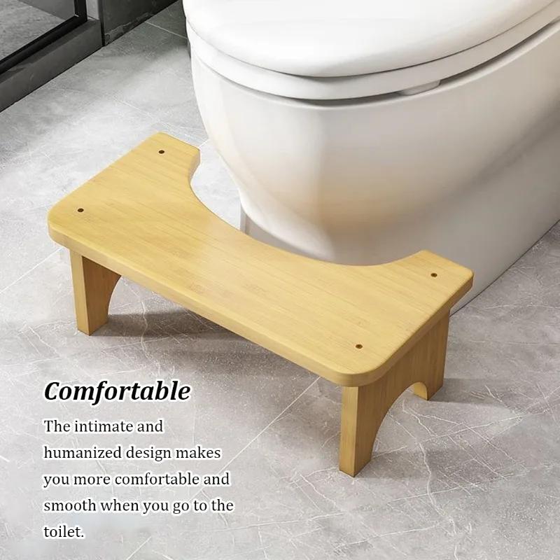 New Wood Toilet Stool Waterproof Non Slide Poop Seat Holder Washroom Restroom Stand Old People Squat Bench