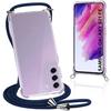 Case - BOOLING - for Samsung S21 FE - Shockproof - Transparent - Navy Blue Drawstring