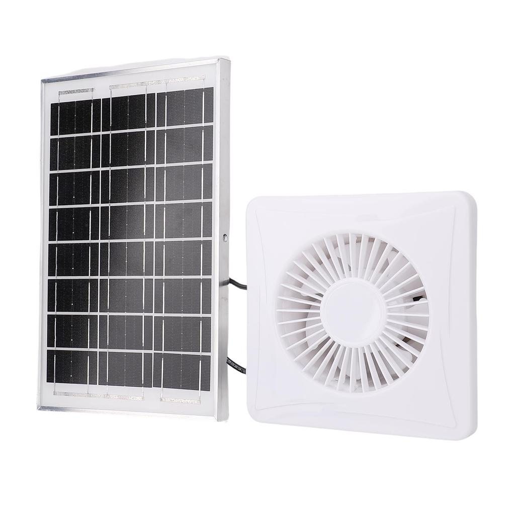 Solar Powered Exhaust Fan 6W Solar Panel and 4in Ventilation Fan for Greenhouse Chicken Coop Shed Pet House