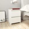 VidaXL Bedside Table 30x30x40 Cm, Reconstituted Wood, White, 2 Sliding Drawers, Bedside Cabinet, Phone Stand, 800513