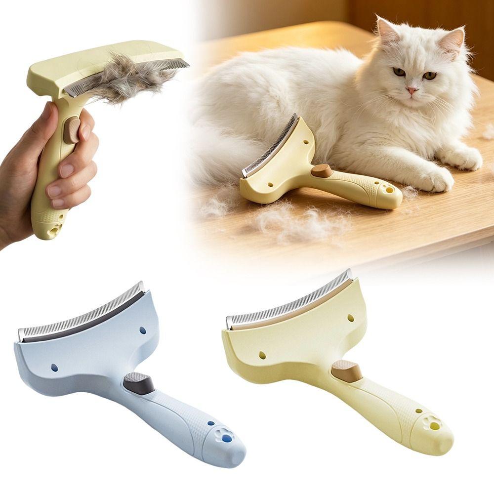 Non-slip Handle Pet Grooming Brush One Button Cleaning Cat Brush Pet Hair Remover Pet Supplies