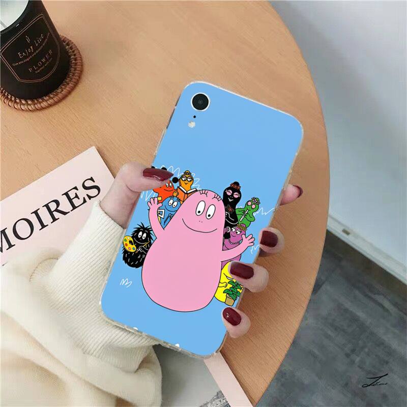 Yinuoda Cartoon Barbapapa Phone Case for iPhone 8 7 6 6S Plus X SE 2020 XR XS 14 11 12 13 Mini Pro Max Mobile Case