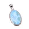 Подвеска из стерлингового серебра 925 пробы с драгоценным камнем Natural Republic Larimar 1,75 дюйма Q6p13