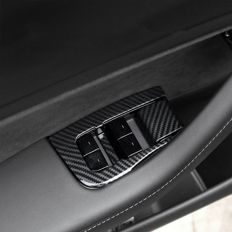 14 шт. Автомобильный стеклоподъемник кнопка переключатель рамка декоративная крышка наклейки отделка протектор для Tesla Model 3 Y аксессуары