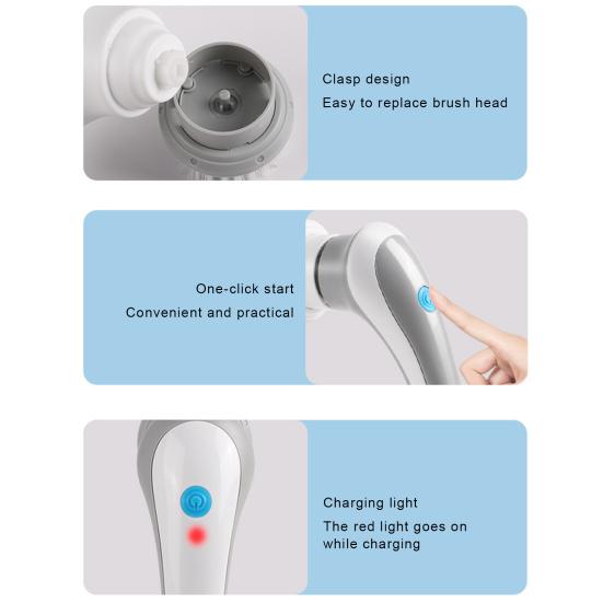 Электрическая вращающаяся щетка для чистки, беспроводная щетка для чистки с мощным двигателем, вращающаяся на 360 градусов, ручная щетка для чистки плитки, пола
