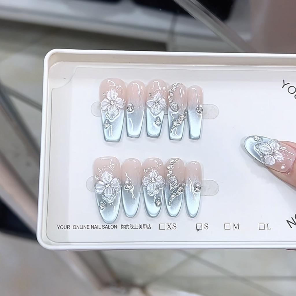 Плетёная вручную броня, Морской ледяной цветок, Трёхмерный расписной рельеф, Маленький кошачий глаз, Чистый и сладострастный стикер для маникюра