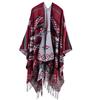 Geometric Rhombus Tassel Lengthened and Thickened Imitation Cashmere Autumn and Winter Travel Split Shawl Cape