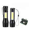 Cross Border Hot Selling 511 Telescopic Zoom Mini Flashlight XPE+COB Dual Light Source Aluminum Alloy Strong Light Flashlight In Stock