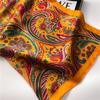 27.6in Vintage Paisley Print Square Scarf Multicolor Pattern Bandana Elegant Thin Sunscreen Head Wrap