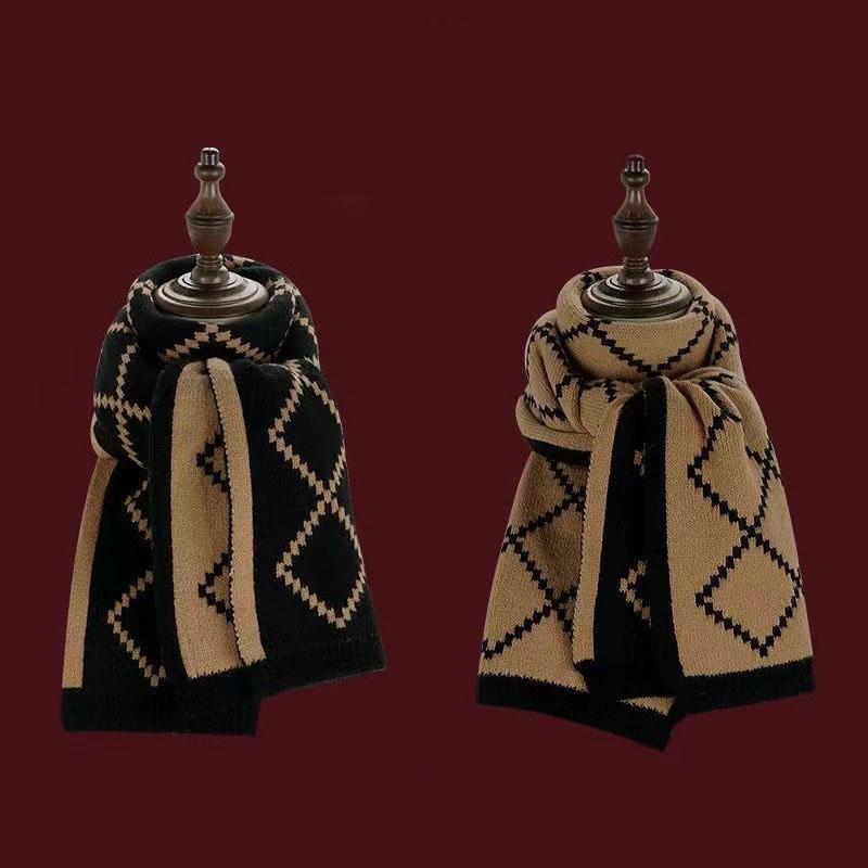 Red Christmas Tree Knitted Scarf For Women Warm And Versatile In Autumn And Winter Student Couple Christmas Gift Knitted Neck